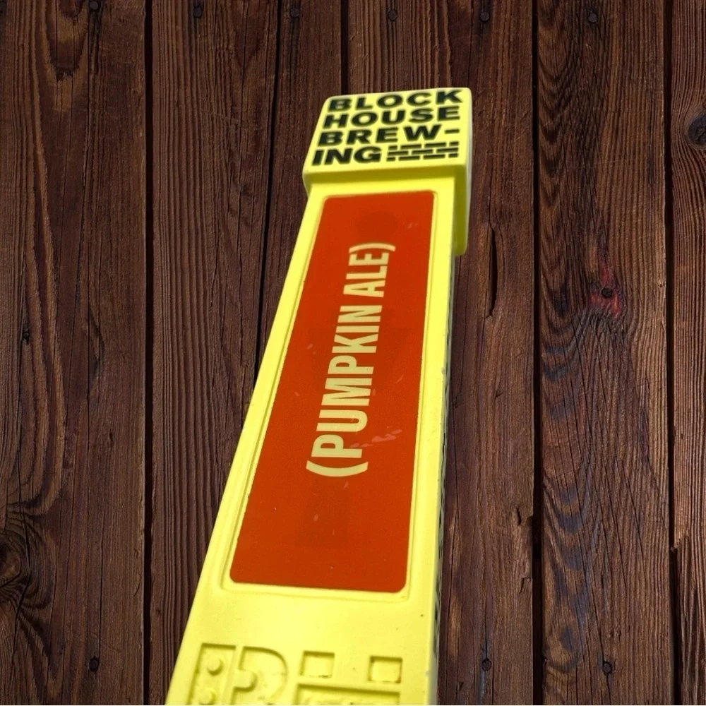 Block House Brewing Pumpkin Ale Beer Tap Handle Rare Fall Brick Style